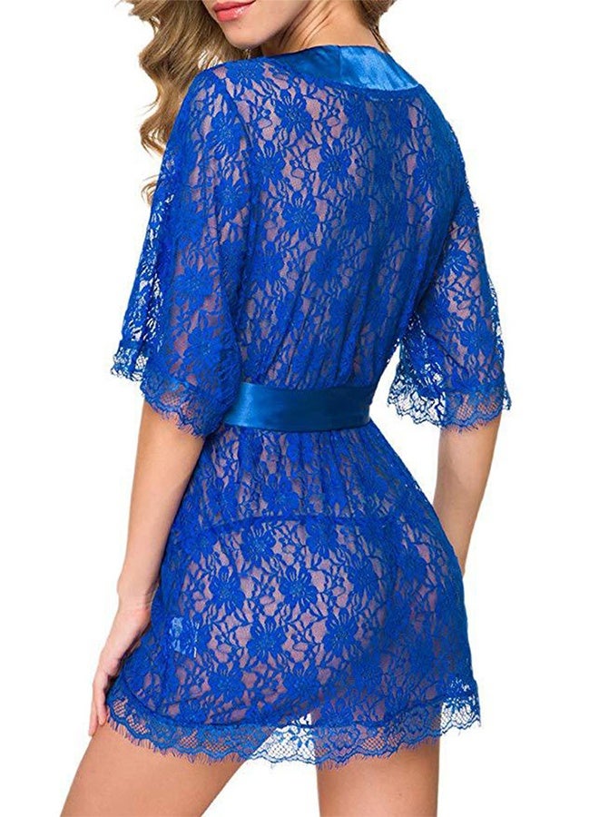 MARGOUN MARGOUN Women's Lace Kimono Robe Babydoll Lingerie Mesh Nightgown W396  - Image 5