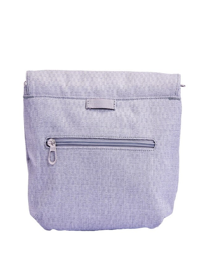 HAIKU Bliss Eco-Friendly RFID Blocking Travel Crossbody Saddle Bag, Stone Gray - Image 4