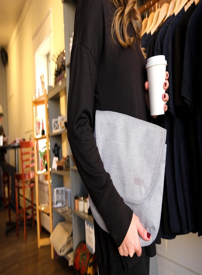 HAIKU Bliss Eco-Friendly RFID Blocking Travel Crossbody Saddle Bag, Stone Gray - Image 2