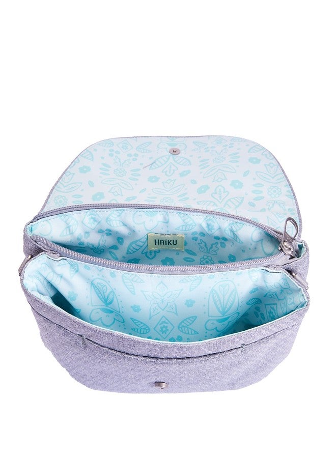 HAIKU Bliss Eco-Friendly RFID Blocking Travel Crossbody Saddle Bag, Stone Gray - Image 5