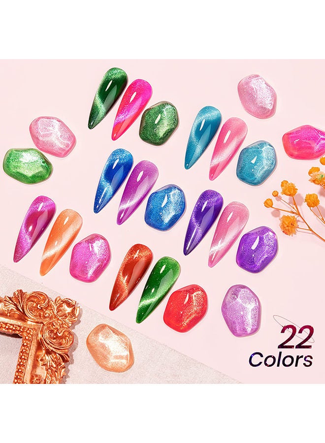 brunson Gel Polish 15ml Neon Crystal 9D Cat Eye Gel Nail Polish Sparkly Diamond Gel Effect Magnetic French Manicure Pedicure Soak Off UV LED Gel Polish Salon Quality Chip Resistant Nail Extensions Nail Art - Image 2