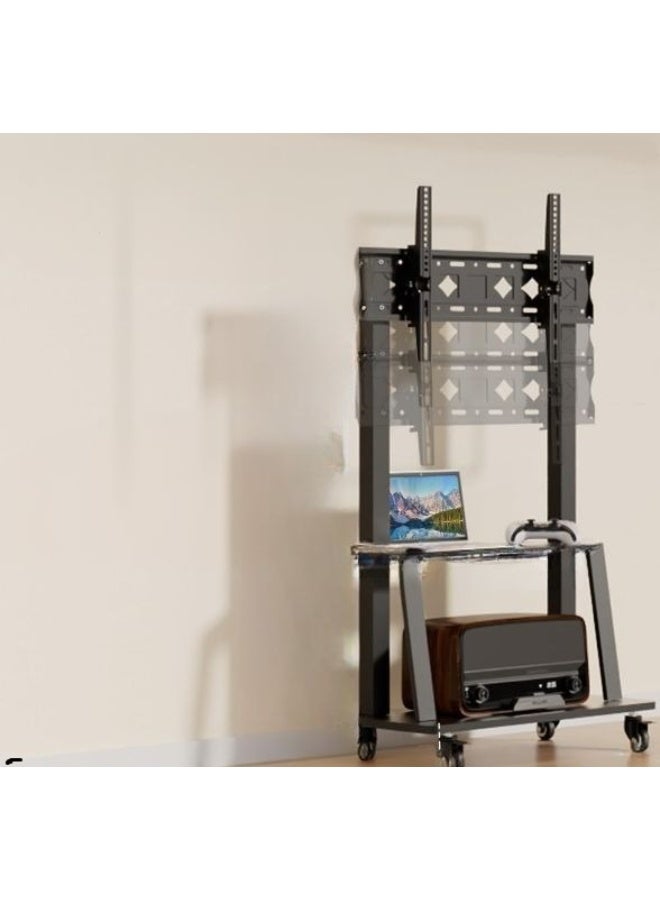 Foldable Rolling TV Stand for 32–75 Inch Screens – Mobile Floor TV Mount with Adjustable Height & Tilt – Holds up to 50kg - Image 3