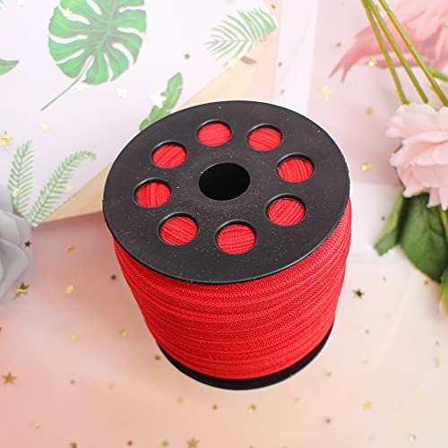 JESEP Red Fold Over Elastic 5/8 inch 15mm Elastic Bands for Sewing 40 Yards Wide Elastic Headbands Stretchy Ribbon for Crafts-Elastic Straps Trim for Girls Hair Ties-Bow-DIY Projects-Clothes - Image 4