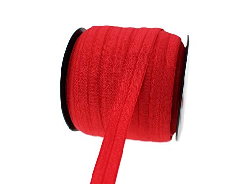 JESEP Red Fold Over Elastic 5/8 inch 15mm Elastic Bands for Sewing 40 Yards Wide Elastic Headbands Stretchy Ribbon for Crafts-Elastic Straps Trim for Girls Hair Ties-Bow-DIY Projects-Clothes - Image 3