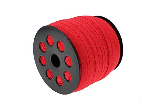 JESEP Red Fold Over Elastic 5/8 inch 15mm Elastic Bands for Sewing 40 Yards Wide Elastic Headbands Stretchy Ribbon for Crafts-Elastic Straps Trim for Girls Hair Ties-Bow-DIY Projects-Clothes - Image 2