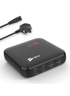 65W GaN Laptop Charger, Fast Charger – 4-Port USB C Power Adapter (2 USB-C + 2 USB-A), PD Fast Charging for Laptops, MacBook, iPhone 16/15, Samsung S24 Ultra, iPad, Steam Deck