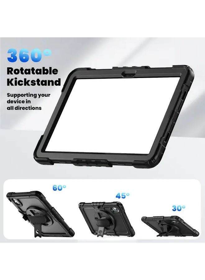 علبة Lenovo Tab Idea 11 2025 باللون الأزرق الداكن من الكمبيوتر الشخصي مع حامل، وواقي شاشة، وغطاء مضاد للصدمات بمقبض دوار 360 درجة - Image 5