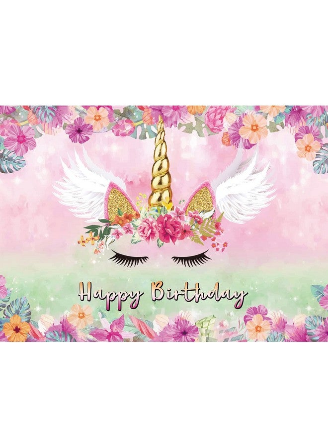 LTLYH 7X5Ft Unicorn Birthday Party Decorations Backdrop Unicorn Birthday Decorations For Girls Unicorn Cake Table Banner Supplies Studio Props A054 - Image 2
