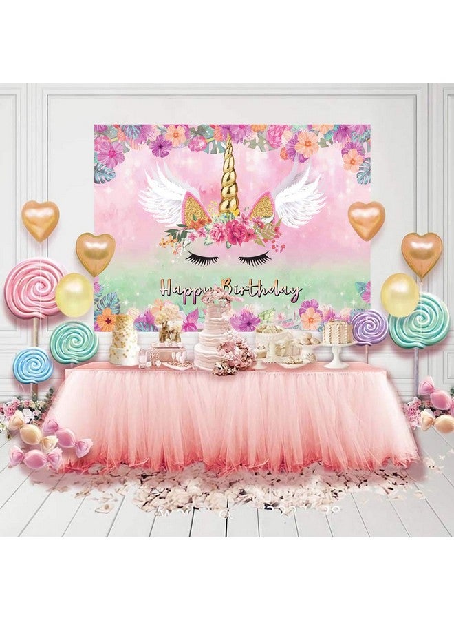 LTLYH 7X5Ft Unicorn Birthday Party Decorations Backdrop Unicorn Birthday Decorations For Girls Unicorn Cake Table Banner Supplies Studio Props A054 - Image 5