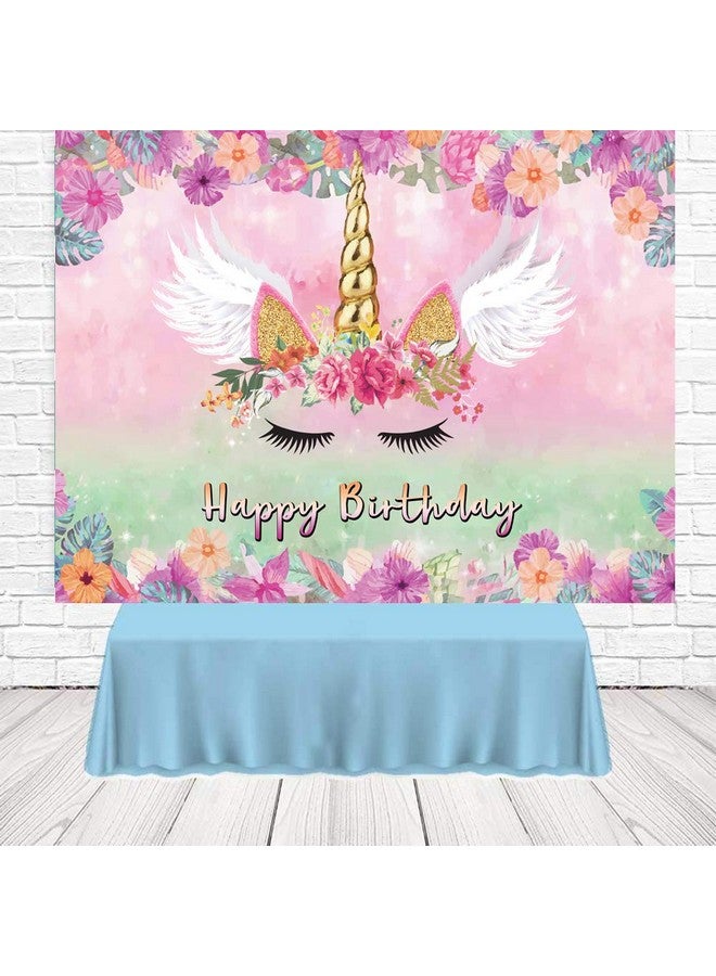 LTLYH 7X5Ft Unicorn Birthday Party Decorations Backdrop Unicorn Birthday Decorations For Girls Unicorn Cake Table Banner Supplies Studio Props A054 - Image 4