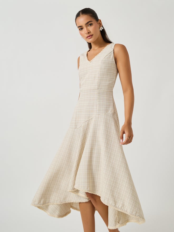Styli Tweed Asymmetric Dress - Image 3