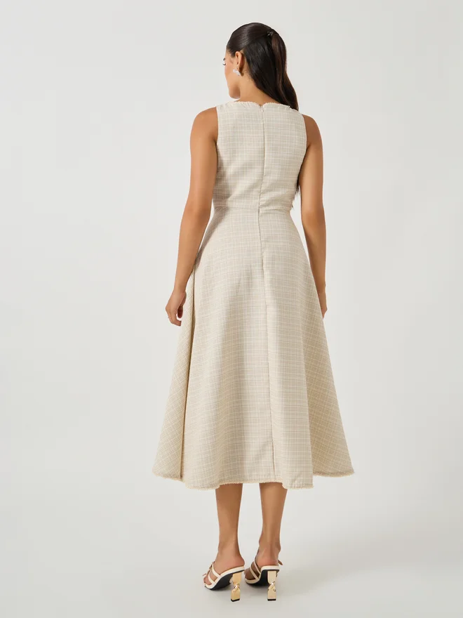Styli Tweed Asymmetric Dress