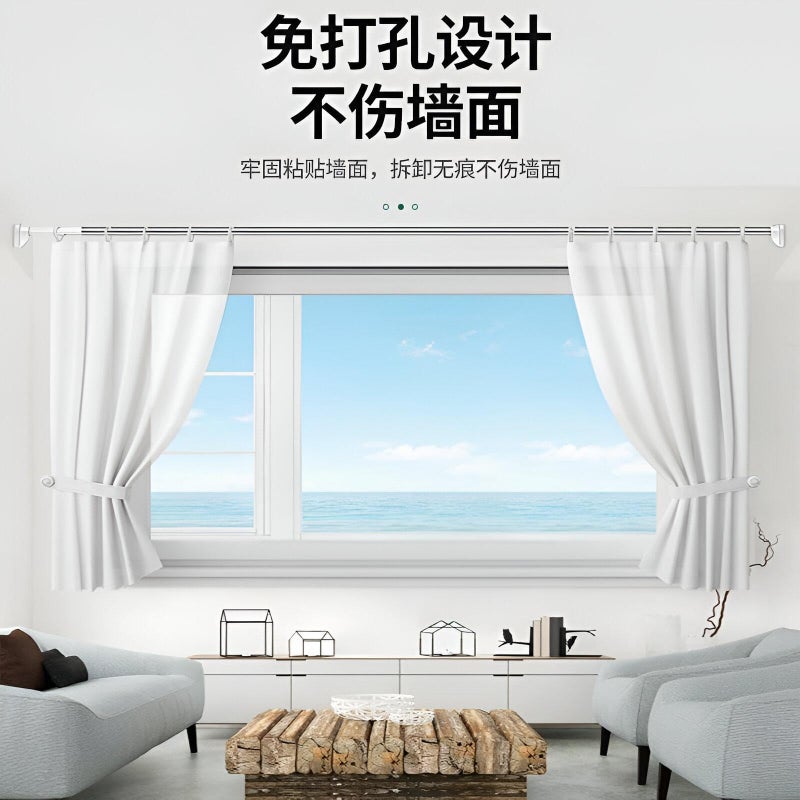 Extendable Curtain Rod - Stainless Steel Tension Rod 70-120cm, 25mm Thick, No-Drill Mount for Windows, Closets, Bathrooms, Heavy-Duty and Rust-Resistant - Image 4