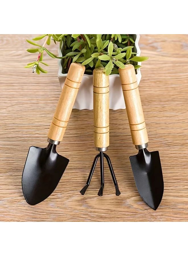 3pcs Ergonomic Gardening Tool Set Durable Shovel Rake Spade For Vegetables Flowers Succulents - Image 3
