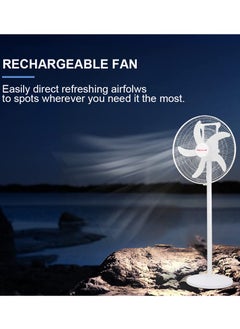 Stargold 16 Inch Rechargeable Oscillating Fan Table Fan Wall Fan Floor Fan Ceiling Fan With 4 SMD LED Light With Remote Control  - Image 5