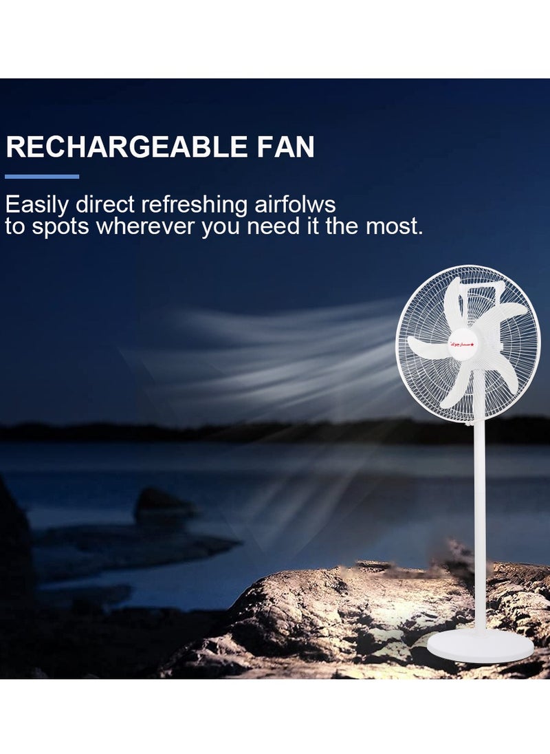 Stargold 16 Inch Rechargeable Oscillating Fan Table Fan Wall Fan Floor Fan Ceiling Fan With 4 SMD LED Light With Remote Control  - Image 5