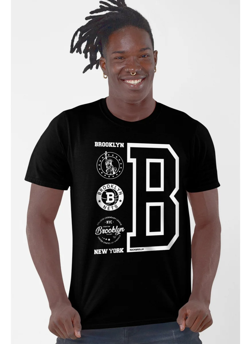 Rock&Roll Brooklyn Logo Black Men's T-Shirt