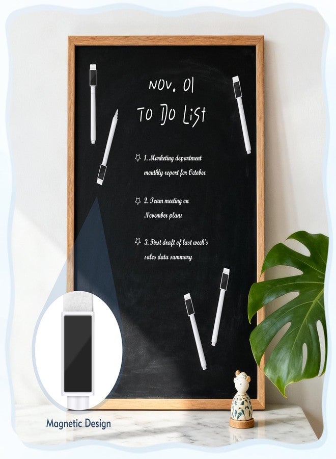 Kerros White Dry Erase Markers Magnetic Dry White Chalk Markers Pens Fine Point Tip 16 Pack - Small Blackboard Markers with Cap for School Office Family - Image 2