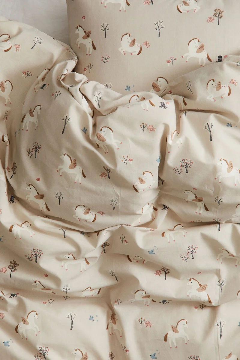 H&M Patterned cotton duvet cover set