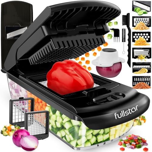 Fullstar The Original Pro Chopper - Vegetable Chopper and Spiralizer, Food Chopper with Container, Fruit Slicer, Kitchen Gadgets & Accessories, Home Essentials (8 in 1, Black) - Image 1