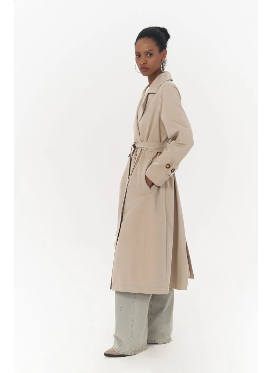 Mai Collection Albany Beige Seasonal Trench Coat