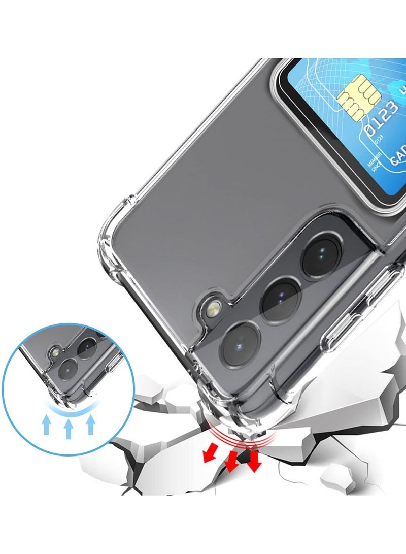 Clear Case with Card Slot Soft TPU Bumper Slim Protective Cover with Card Holder Cute Card Holder Slim Fit Protective Phone Cover For Samsung Galaxy A35 - Clear  - Image 2