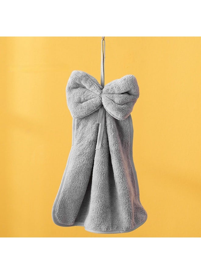 Bowknot Hanging Hand Dry Towels Kitchen Soft Cloth Hanging Absorbent Rag Home Accessories - Image 1
