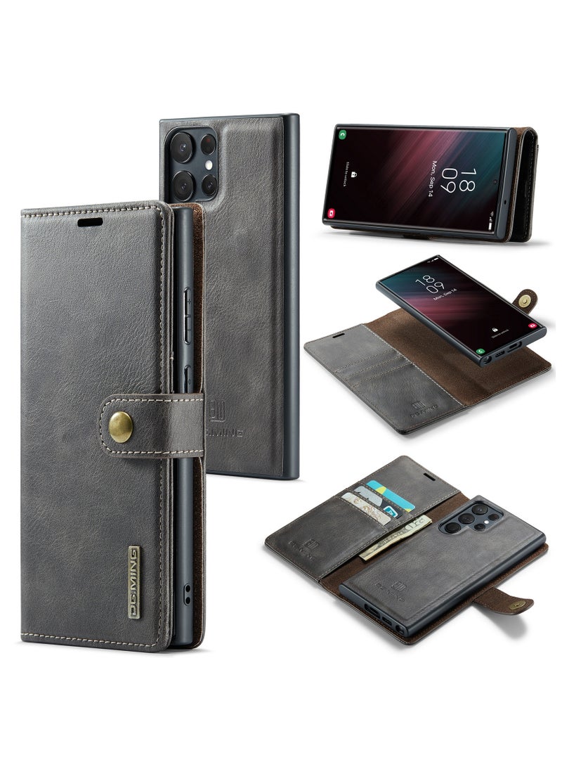 ديجمينغ جراب كيس مي نسيج من سلسله الدجمنيج  لهاتف سامسونج جلاكسي اس 23 الترا جلد مغناطيسي قابل للفصل -اخضر - Image 1