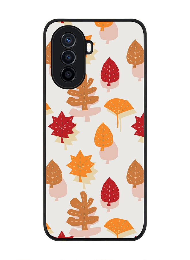 Rugged Black edge case for Huawei Nova Y70  Slim fit Soft Case Flexible Rubber Edges Anti Drop TPU Gel Thin Cover - Autumn Scribble