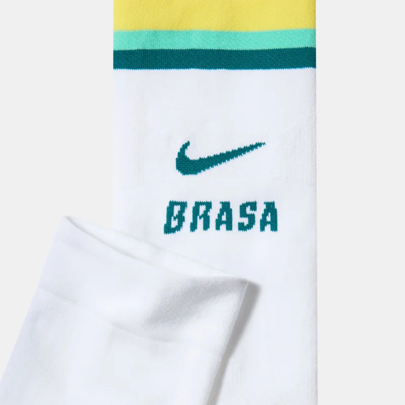 Nike White Brazil VaporFast Home Football Over-The-Calf Socks  | Best Price UAE