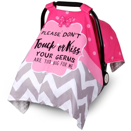 Metplus 2 in 1 Writing Style Baby Car Seat Cover Car Seat Canopy for Babies Mom Multiuse Nursing Cover Minky Baby Carrier Covers Newborn Boy Girl Peekaboo Opening - Image 1
