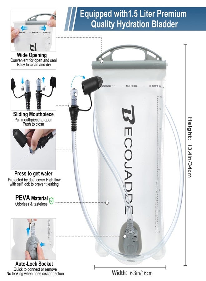 BECOJADDE Running Vest Hydration Backpack with One 1.5L Water Bag for Men Women, 5L Lightweight Running Backpack Hydration for Marathon, Trail, Cycling, Hiking, Jogging White - Image 5