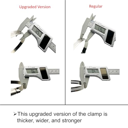EesTeck Upgraded Version 4" (Diameter) Thicken Adjustable 304 Stainless Steel Duct Clamps Pipe Clamp Air Ducting Clamp worm drive hose clamps (4Pcs, 91mm-114mm) - Image 3