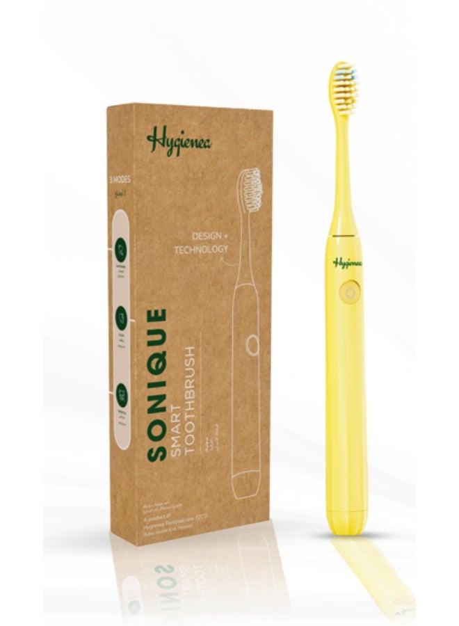 Hygienea Sonique Sonic Electric Toothbrush, Ultra-Light Design, 3 Modes, Soft Bristles Automatic Tooth Brush, 30-Second Timer & Replaceable Brush Heads, Color - Sunburst Yellow - Image 1
