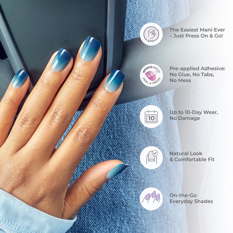 Impress KISS imPRESS Color Press-On Manicure, Gel Nail Kit, PureFit Technology, Short Length, â€œPicture Purplectâ€, Polish-Free Solid Color Mani, Includes Prep Pad, Mini File, Cuticle Stick, and 30 Fake Nails - Image 3