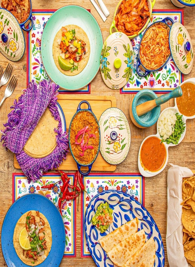 FillTouch مناديل فيل تاتش 100 قطعة لعيد الموتى من المكسيك، مناديل حفلة فييستا مكسيكية، زهور ماندالا، زينة عيد الموتى لاحتفالات تاكو الثلاثاء، مستلزمات حفلة عيد ميلاد مكسيكية (بيضاء) - Image 4