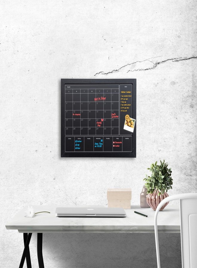 YCCYYCCY 3-in-1 Magnetic Chalkboard Calendar for Wall - 13"x17" Monthly, Weekly & Memo Planner with Black Wood Frame, Hanging Blackboard for Home, Office, Kitchen Decor(DH-3in1-3343) - Image 4