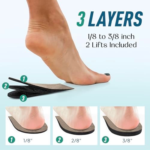 benoo Heel Lifts for Women and Men Adjustable Shoe Lifts for Leg Length Discrepancy Large 2 Count - Image 5