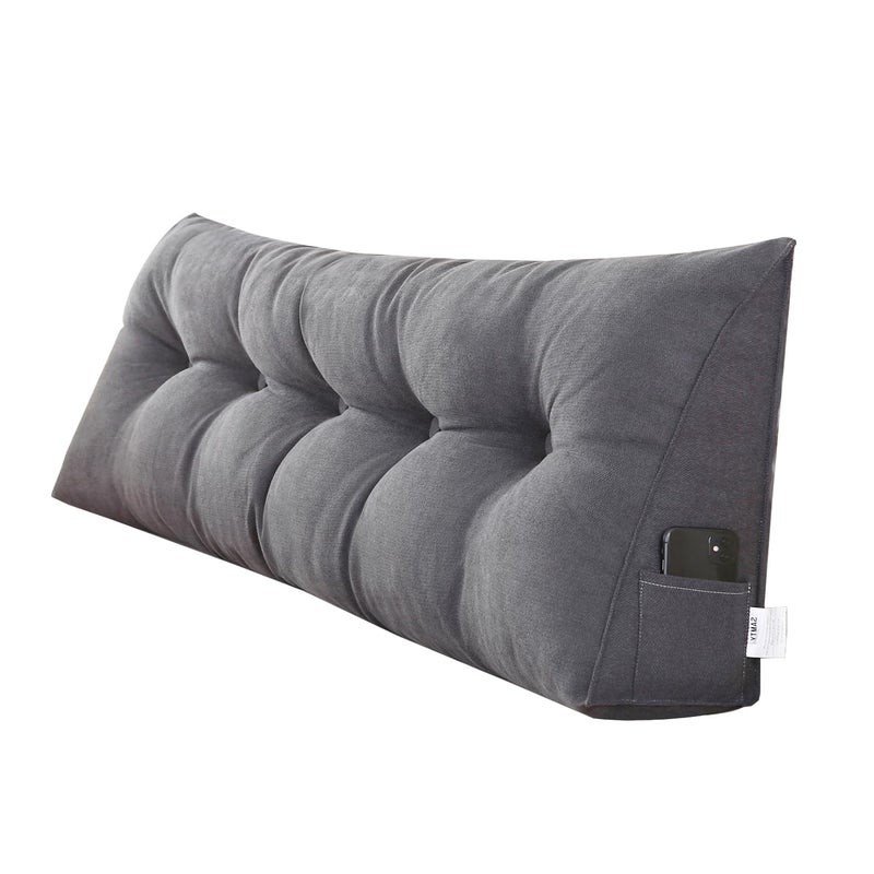 SAMTY Triangular Wedge Pillow headboard Queen Size for Couch Large headboard Pillow with Removable Cover Back Rest Pillows for Sitting up in Bed
