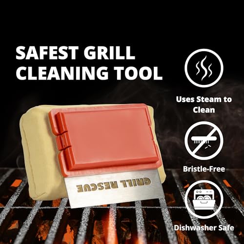 Grill Rescue BBQ Replaceable Cleaning Head, Bristle Free - Durable and Unique Scraper Tools for Cast Iron or Stainless-Steel Grates, Barbecue Cleaner - Image 2