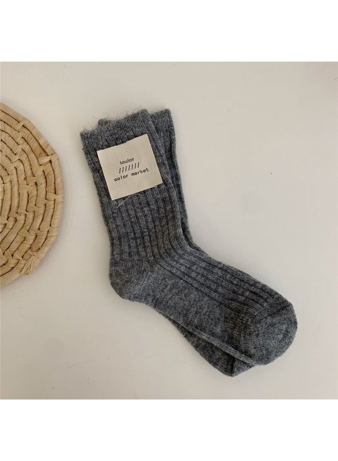 Ioulor Wool Socks Winter Women's Thickeneded Cashmere Socks Style Korean Socks Mid-tube Trendy Socks Pile Socks