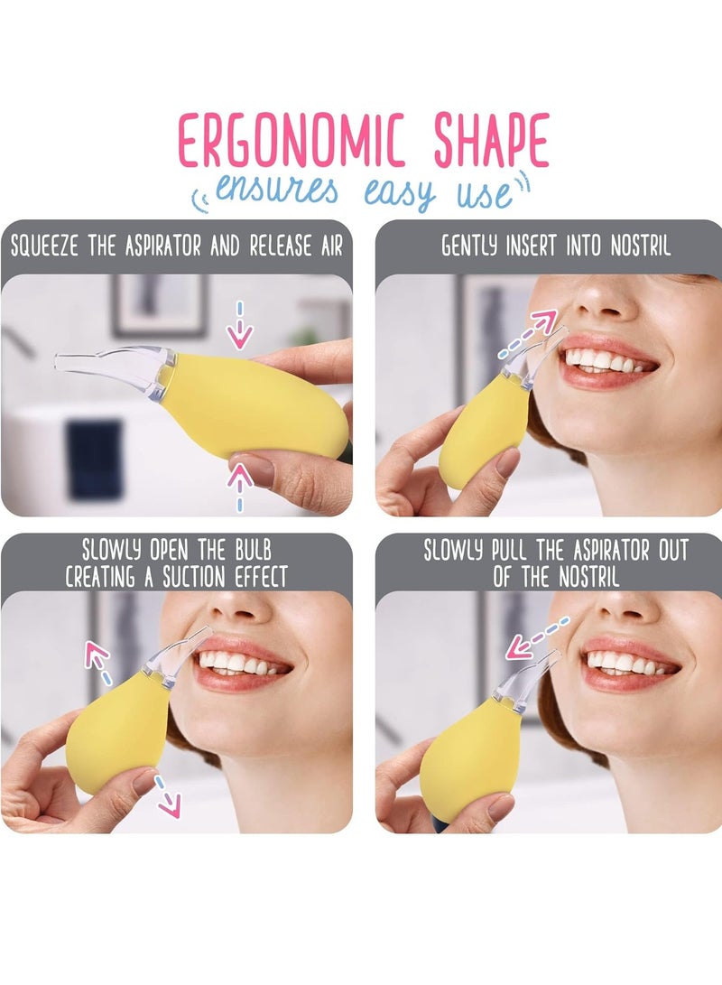 Excefore شفاط أنف للأطفال - 3 قطع شفاط أنف للأطفال حديثي الولادة منظف أذن طعام الأطفال موزع دواء الأطفال - جهاز شفط الأنف لتخفيف احتقان الرضع - Image 5