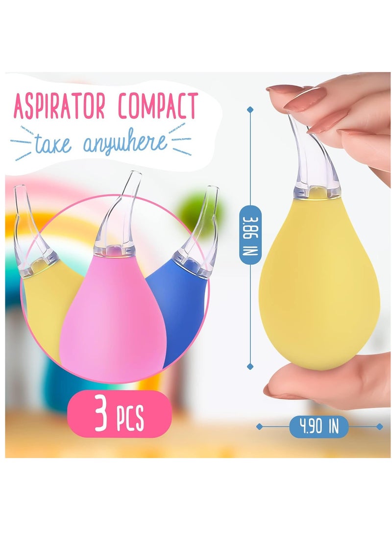 Excefore شفاط أنف للأطفال - 3 قطع شفاط أنف للأطفال حديثي الولادة منظف أذن طعام الأطفال موزع دواء الأطفال - جهاز شفط الأنف لتخفيف احتقان الرضع - Image 2