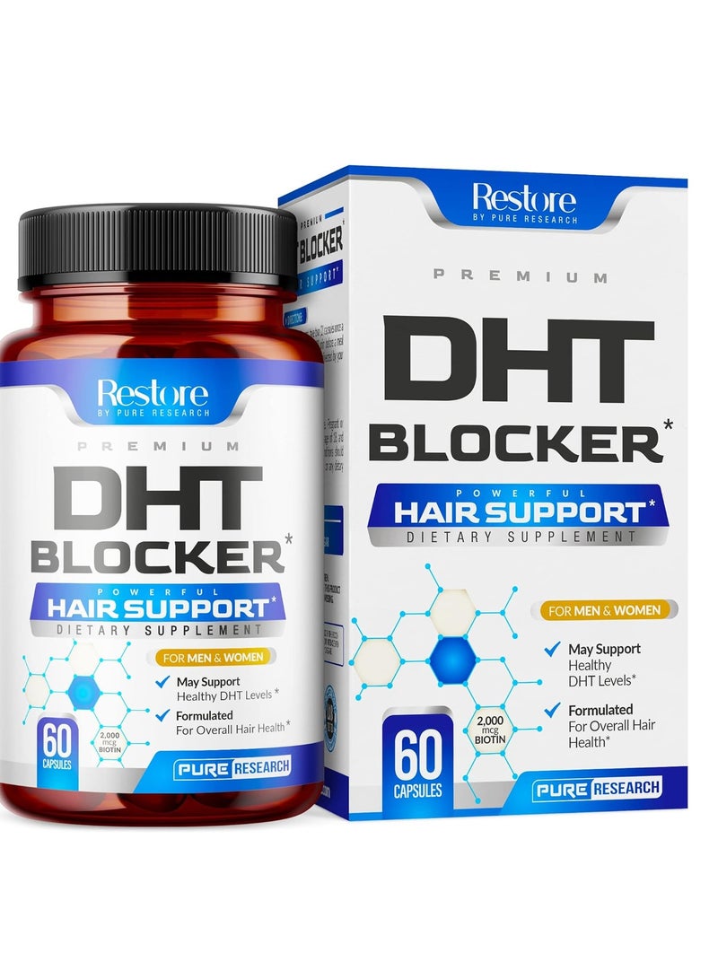 بيور ريسيرش مانع DHT لدعم نمو الشعر، يدعم نمو الشعر الصحي، شعر كثيف وقوي، 60 كبسولة، 30 حصة - Image 1