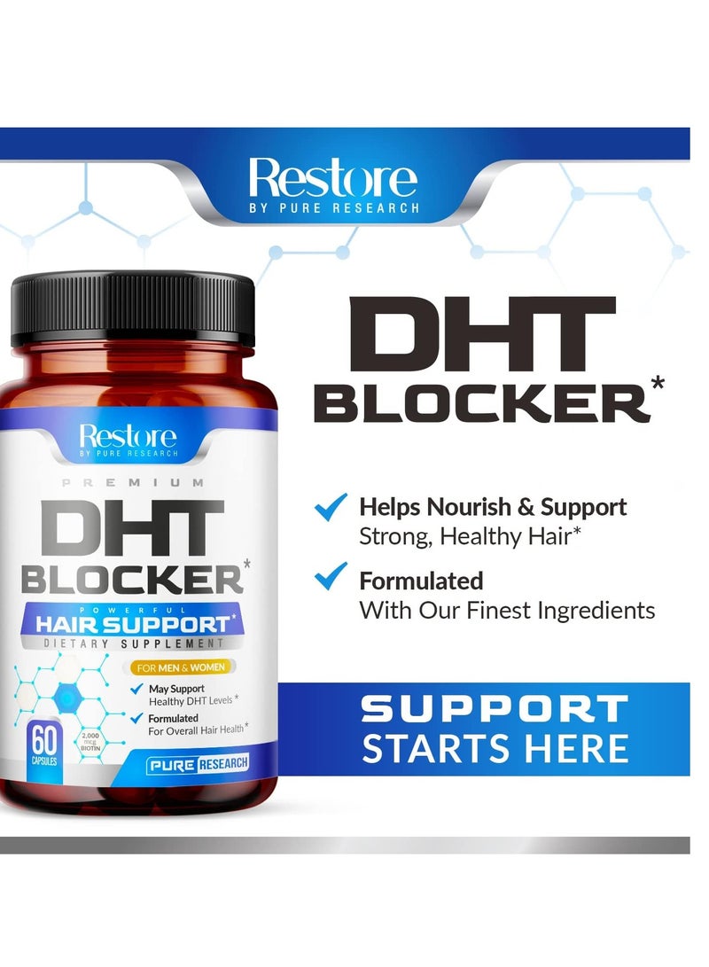بيور ريسيرش مانع DHT لدعم نمو الشعر، يدعم نمو الشعر الصحي، شعر كثيف وقوي، 60 كبسولة، 30 حصة - Image 3
