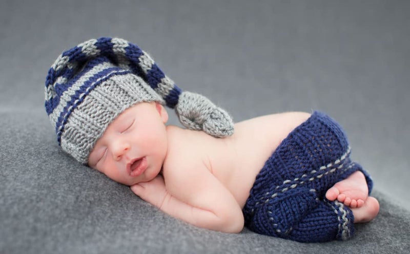 Vedory Newborn Baby Photo Shoot Props Girl Boy Crochet Knit Hat Costume Stripe Hat Pants Overalls Photography Props (Multicolor) - Image 3