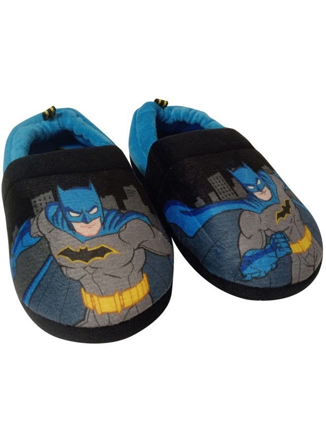 DC Comics نعال باتمان الفخمة للأولاد، أسود/أزرق، 5-6 سنوات للأطفال - Image 2