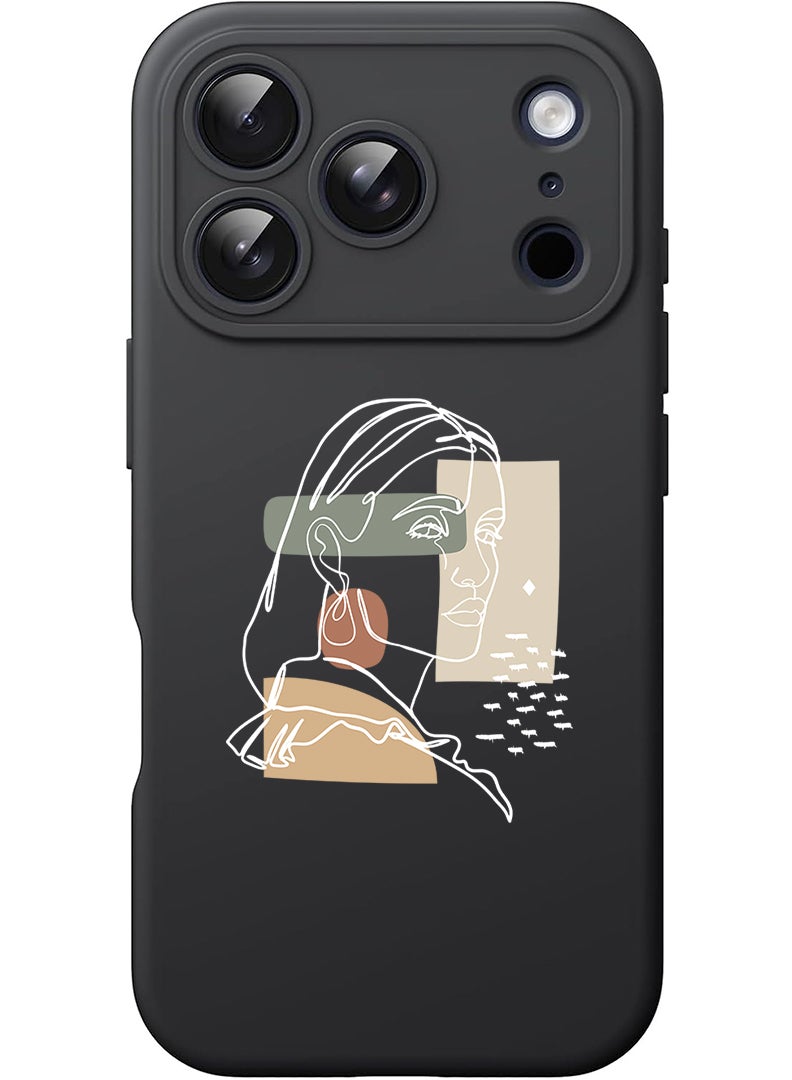 Theodor Protective Slim Fit Case Liquid Silicone Cover with Full Body Protection Anti-Scratch Shockproof Case For Apple iPhone 17 Pro (Black) Women - White - Image 1