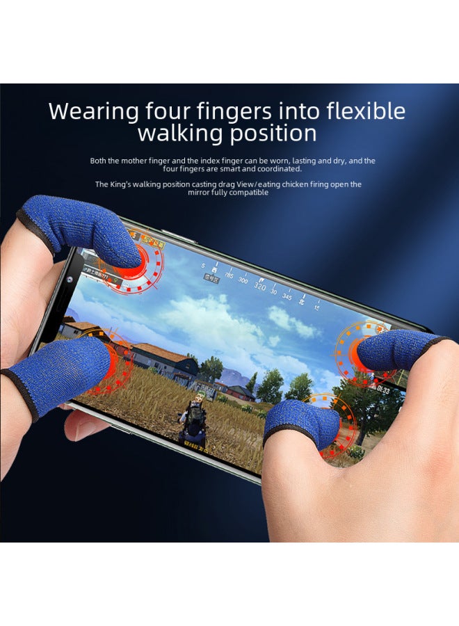 Anti-sweat Game Finger Sets Finger Suit Ultra-thin Touch Screen Breathable For The King Glory Of Eating Chicken Artifact Direct-Product Color:Carbon Fiber Black And Blue Pair (exquisite Packaging)  - Image 5