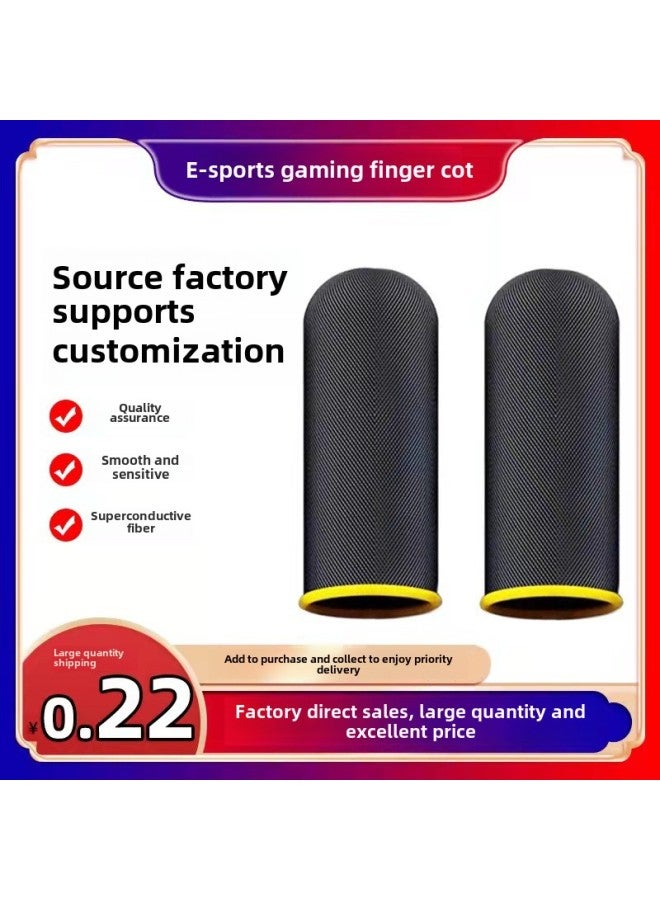 Anti-sweat Game Finger Sets Finger Suit Ultra-thin Touch Screen Breathable For The King Glory Of Eating Chicken Artifact Direct-Product Color:Carbon Fiber Black And Blue Pair (exquisite Packaging)  - Image 2